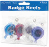 A Picture of product AVT-75464 Advantus® Translucent Retractable ID Card Reel,  34" Extension, Assorted Colors, 4/Pack