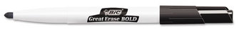 BIC® Great Erase® Bold Pocket-Style Dry Erase Marker,  Fine Tip, Black, Dozen
