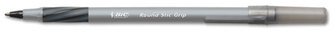 BIC® Round Stic Grip™ Xtra Comfort Ballpoint Pen,  Black Ink, .8mm, Fine, Dozen