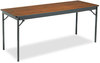 A Picture of product BRK-CL2472WA Barricks Special Size Folding Table,  Rectangular, 72w x 24d x 30h, Walnut/Black