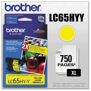 Brother LC65 Ink Cartridge,  Yellow