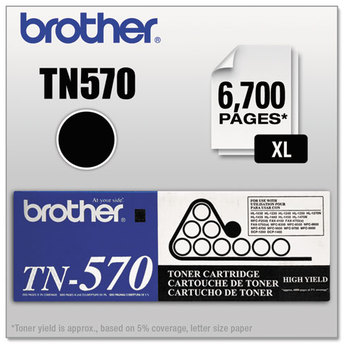 Brother TN540, TN570 Toner Cartridge,  Black