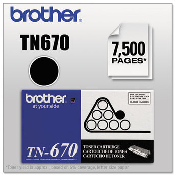 Brother TN670 Toner Cartridge,  Black