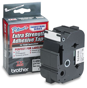 Brother P-Touch® TZe Series Extra-Strength Adhesive Laminated Labeling Tape,  1-1/2w, Black on White