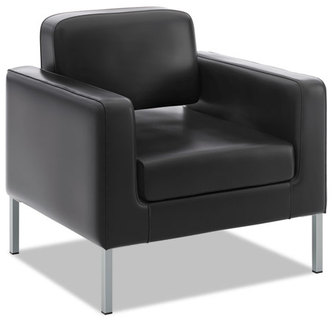 HON® Corral™ Club Chair 31.5" x 28" 30.5", Black Seat, Back, Platinum Base