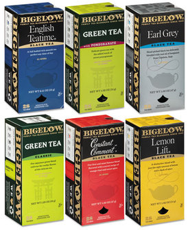 Bigelow® Assorted Tea Bags,  Six Flavors, 28/Box, 168/Carton