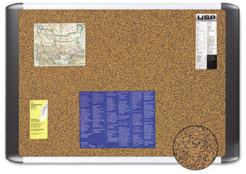 MasterVision® Tech Cork Board,  48x72 Silver/Black Frame