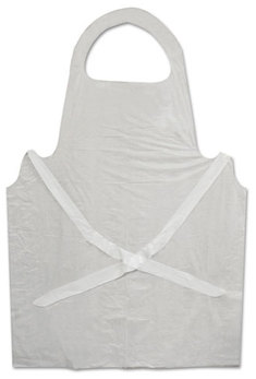 Boardwalk® Disposable Apron,  White, Polyethylene, 32 x 50, 1 mil, 100/Pack