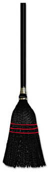 Boardwalk® Poly Bristle Lobby Brooms,  38" Handle, Natural/Black, 12/Case