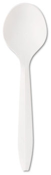 Boardwalk® Mediumweight Polystyrene Cutlery Soup Spoon. White. 1000/carton.