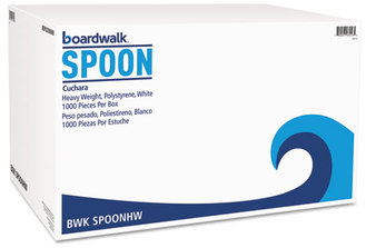 Boardwalk® Heavyweight Polystyrene Cutlery Teaspoon. White. 1000/Carton.