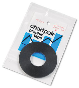 Chartpak® Graphic Chart Tapes,  1/16" x 648", Matte Black