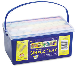 Creativity Street® Sidewalk Chalk,  4 x1 Dia. Jumbo Stick, 12 Assorted Colors, 52 Pieces/Each Case