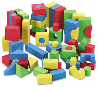 Chenille Kraft® WonderFoam® Blocks,  Assorted Colors, 68/Pack