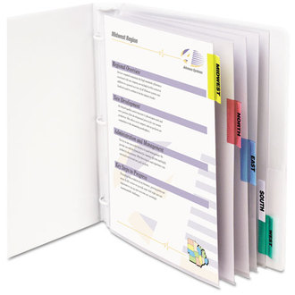 C-Line® Sheet Protector with Index Tabs,  Assorted Color Tabs, 2", 11 x 8 1/2, 5/ST