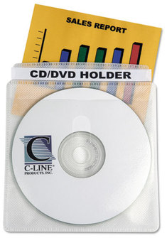C-Line® Deluxe Individual CD/DVD Holders,  50/BX