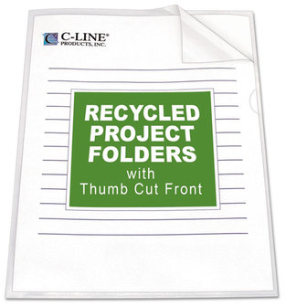 C-Line® Poly Project Folders,  Jacket, Letter, Poly, Clear, 25/Box