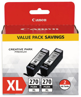 Canon® 0319C001, 0319C005, 0373C005, 0373C001 Ink,  Black, 2/PK