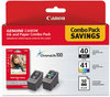 A Picture of product CNM-0615B009 Canon® 0615B009 Ink Cartridge and Glossy Photo Paper Combo Pack,  Black/Tri-Color