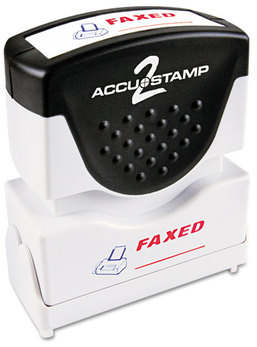 ACCUSTAMP2® Pre-Inked Shutter Stamp with Microban®,  Red/Blue, FAXED, 1 5/8 x 1/2