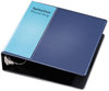 A Picture of product CRD-16902 Cardinal® Spine Vue® Locking Round Ring Binder,  3" Cap, 11 x 8 1/2, Navy