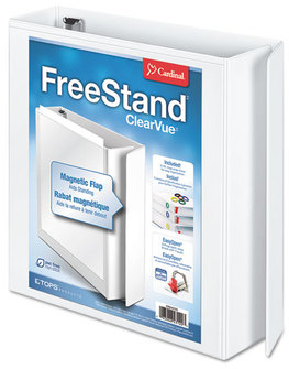 Cardinal® FreeStand™ Easy Open® Locking Slant-D® Ring Binder,  2" Cap, 11 x 8 1/2, White