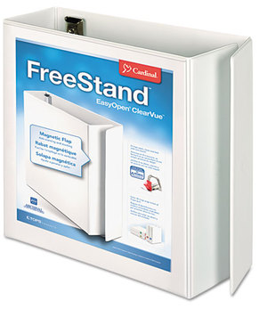 Cardinal® FreeStand™ Easy Open® Locking Slant-D® Ring Binder,  4" Cap, 11 x 8 1/2, White
