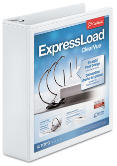 Cardinal® ExpressLoad™ ClearVue™ Locking D-Ring Binder,  2" Cap, 11 x 8 1/2, White