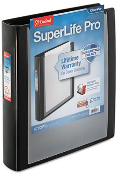 Cardinal® SuperLife™ Pro Easy Open® ClearVue™ Locking Slant-D® Ring Binder,  1.5", 11 x 8 1/2, Black