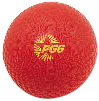 Champion Sports Playground Ball,  6" Diameter, Red