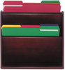A Picture of product CVR-09623 Carver™ Hardwood Double Wall File,  Letter, Two Pocket, Mahogany