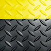 A Picture of product CWN-CD0035YB Crown Industrial Deck Plate Anti-Fatigue Mat,  Vinyl, 3' x 5', Black/Yellow Border