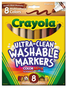 Crayola® Multicultural Colors Washable Marker,  Conical Point, Multicultural Colors, 8/Pack
