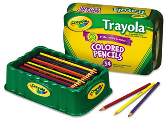 Crayola® Pencil Trayola™ Nine-Color Set, 54-Pack,  3.3 mm, 9 Assorted Colors, 54 Pencils/Set