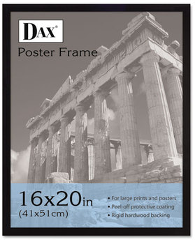 DAX® Flat Face Poster Frame,  Clear Plastic Window, 16 x 20, Black Border