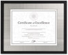 A Picture of product DAX-N15788ST DAX® Contemporary Wood Document Frame,  Silver Metal Mat, 11 x 14, 8 1/2 x 11, Black