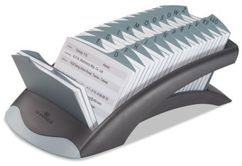 Durable® TELINDEX® Desk Address Card File,  Graphite/Black