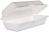 A Picture of product 217-207 Dart® Foam Hinged Lid Containers,  7-1/10 x 3-4/5 x 2-3/10, White, 125/Bag