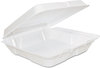 A Picture of product 217-132 Dart® Foam Hinged Lid Containers,  8 x 8 x 2 1/4, White, 200/Carton