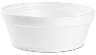 Dart® Foam Container,  8 oz, White, Squat, 500/Carton