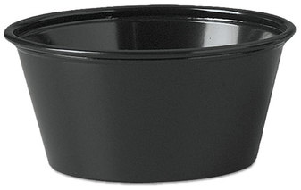SOLO® Cup Company Polystyrene Portion Cups,  3 1/4 oz., Black, 250/Bag, 2500/Carton