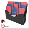 A Picture of product DEF-47634 deflecto® Three-Tier Document Organizer with Dividers,  13-3/8w x 3-1/2d x 11-1/2h, Black