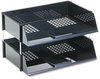 A Picture of product DEF-582704 deflecto® Industrial Tray™ Side Loading Stacking Tray Set,  Two Tier, Plastic, Black