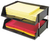 A Picture of product DEF-582704 deflecto® Industrial Tray™ Side Loading Stacking Tray Set,  Two Tier, Plastic, Black