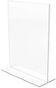 A Picture of product DEF-69201 deflecto® Stand-Up Double-Sided Sign Holder,  Plastic, 8 1/2 x 11, Clear