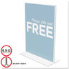 A Picture of product DEF-69201 deflecto® Stand-Up Double-Sided Sign Holder,  Plastic, 8 1/2 x 11, Clear