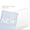 A Picture of product DEF-69701 deflecto® Slanted Desktop Sign Holder,  Plastic, 8 1/2 x 11, Clear