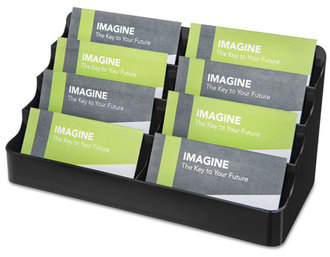 deflecto® Sustainable Office® Recycled Business Card Holders,  Holds 400 2 x 3 1/2 Cards, Eight-Pocket, Black