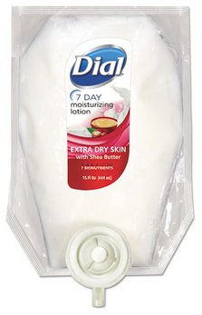 Dial® Extra Dry 7-Day Moisturizing Lotion with Shea Butter,  15 oz Refill, 6/Carton