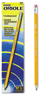 Dixon® Oriole® Pencil,  HB #2, Yellow, Dozen